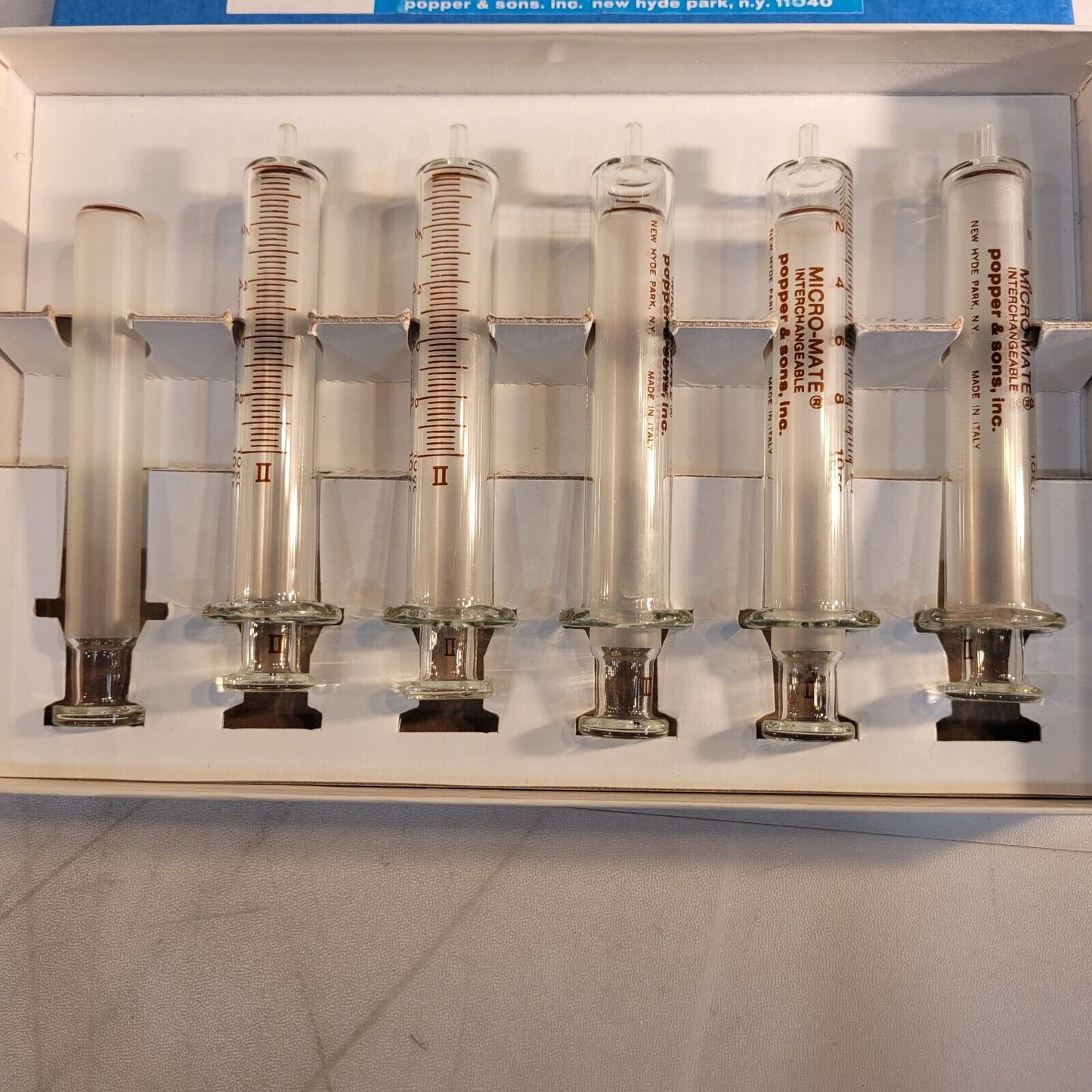 Popper and Sons MICRO-MATE 5 Interchangeable Glass 10cc Scientific Syringes