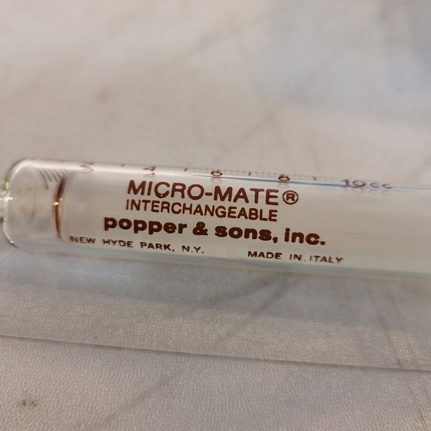 Popper and Sons MICRO-MATE 5 Interchangeable Glass 10cc Scientific Syringes