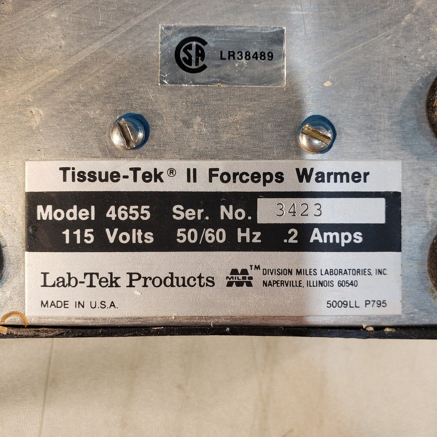 Tissue-Tek II 4655 Forceps Warmer Lab-Tek Products 115v Tweezers