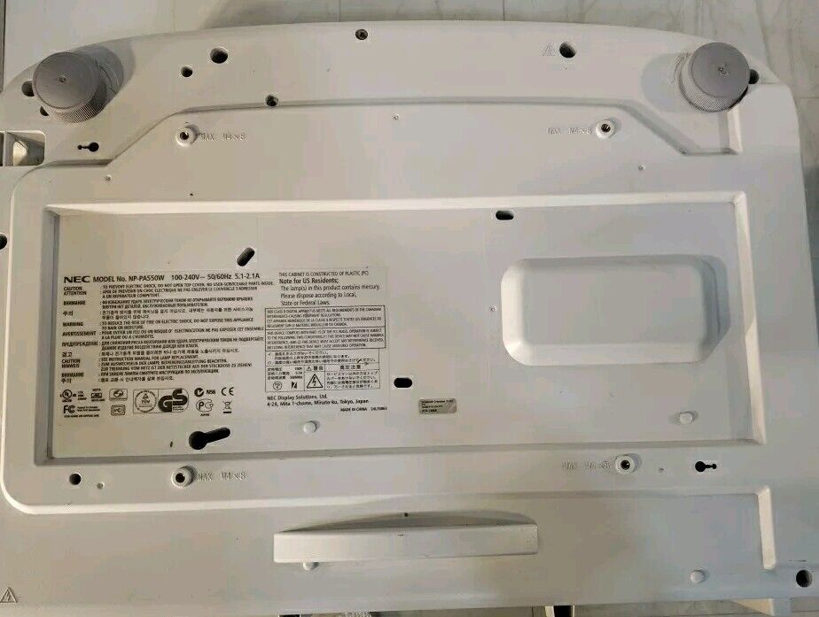 NEC PA550W Projector For Parts Does Not Work Power&Status Light Flash NP-PA550W