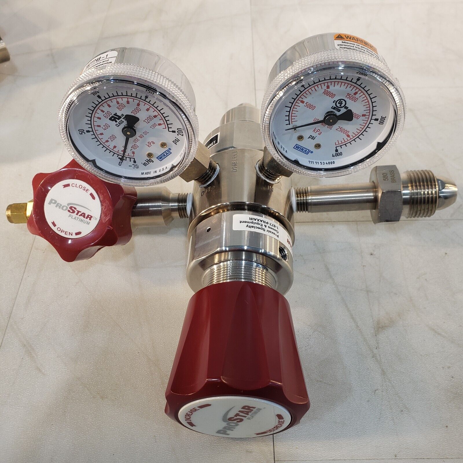 ProStar Platinum PRS301233 High Purity Pressure Regulator Max In 3000p