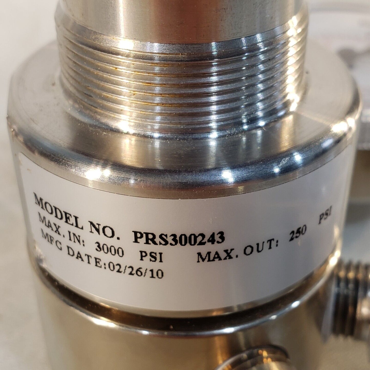 ProStar Platinum PRS300243 Gas Regulator Valve Max In 3000psi Max Out 250psi
