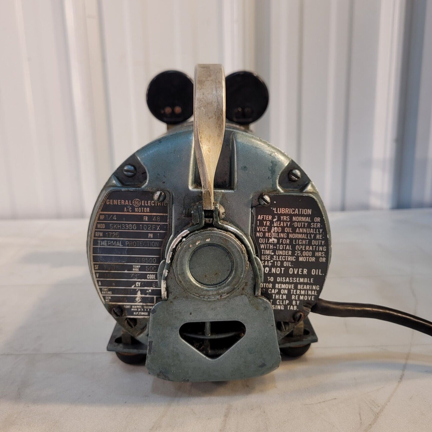 General Electric Arthur Thomas 5KH33GG 102FX AC Motor Vacuum Pump