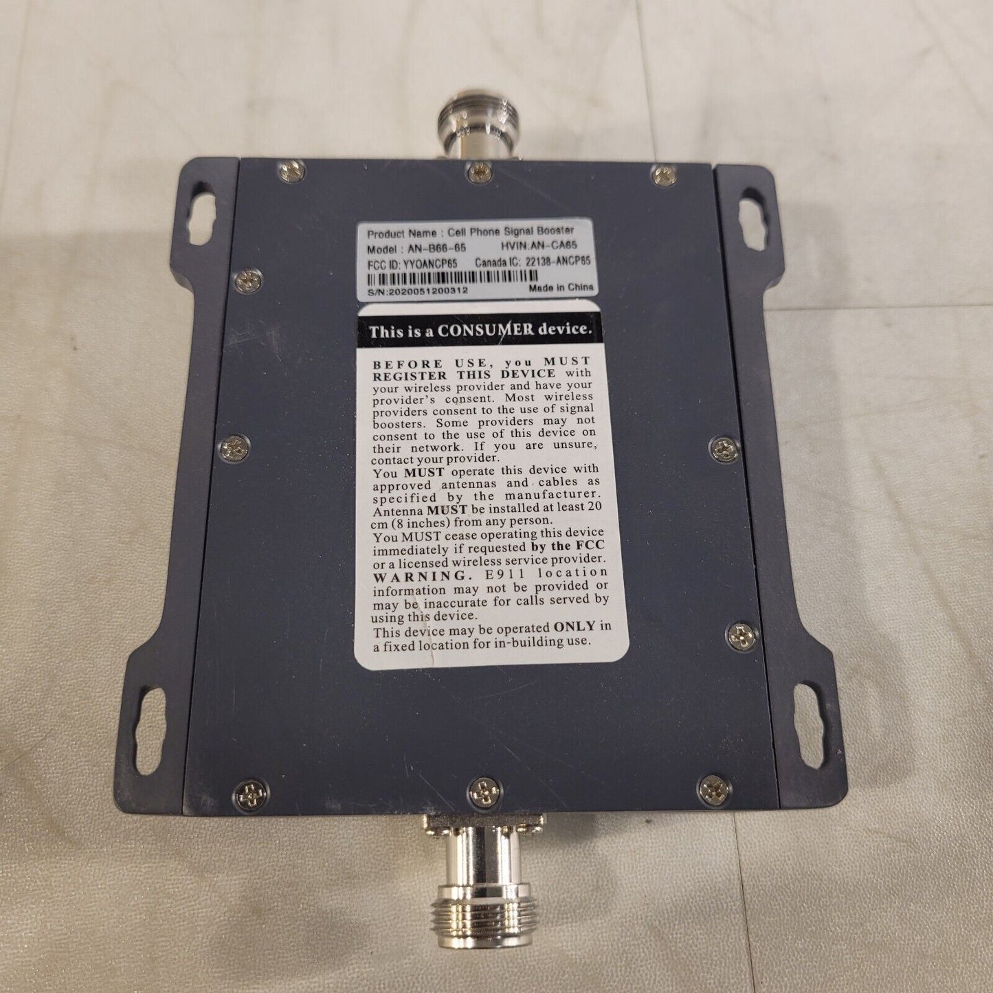 Band 66 and 4 Cell Phone Signal Booster AN-B66-65 10W w/ 3G Yagi/Panel Antenna