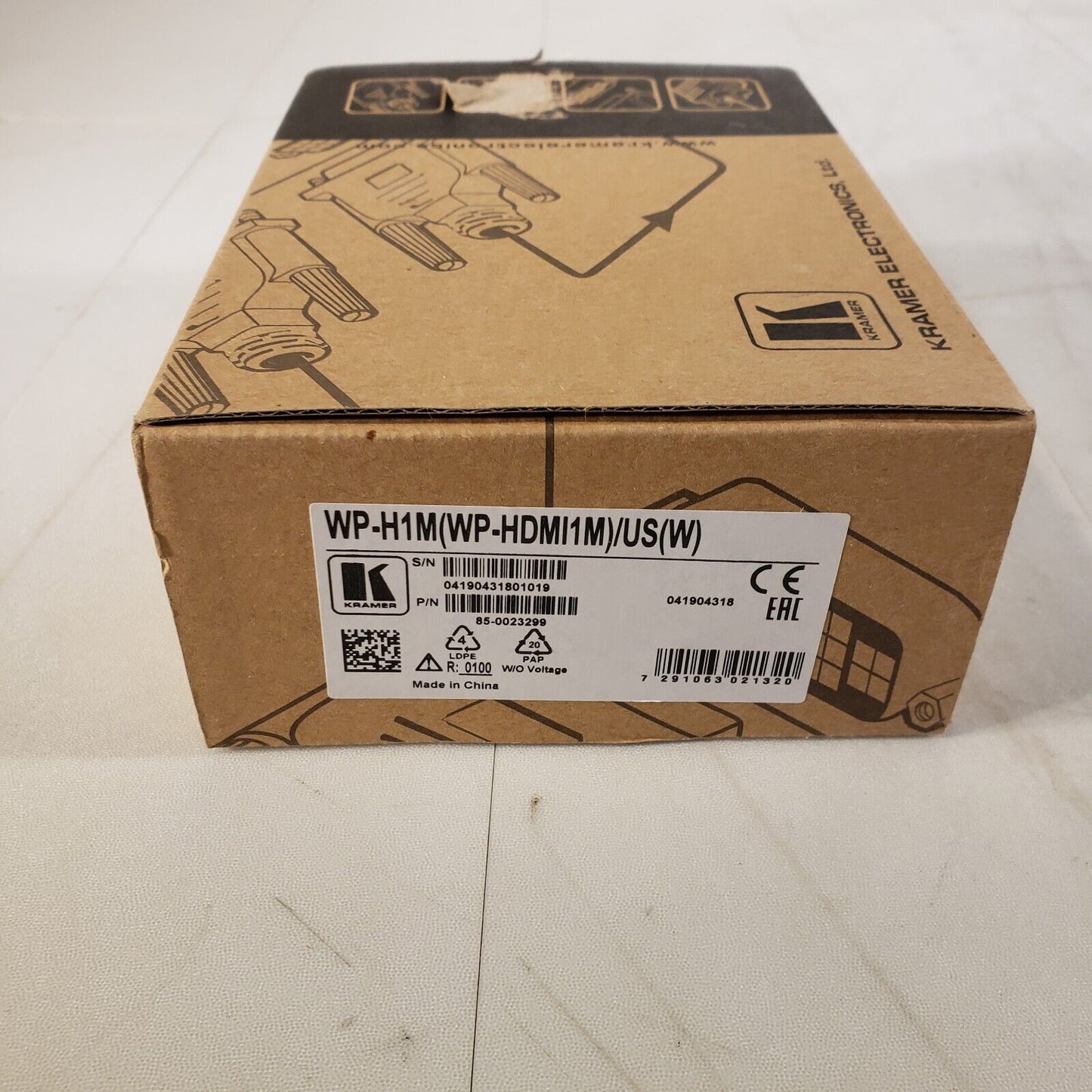 Kramer WP-H1M HDMI Wall Port Male Connection Through Plate And Rear