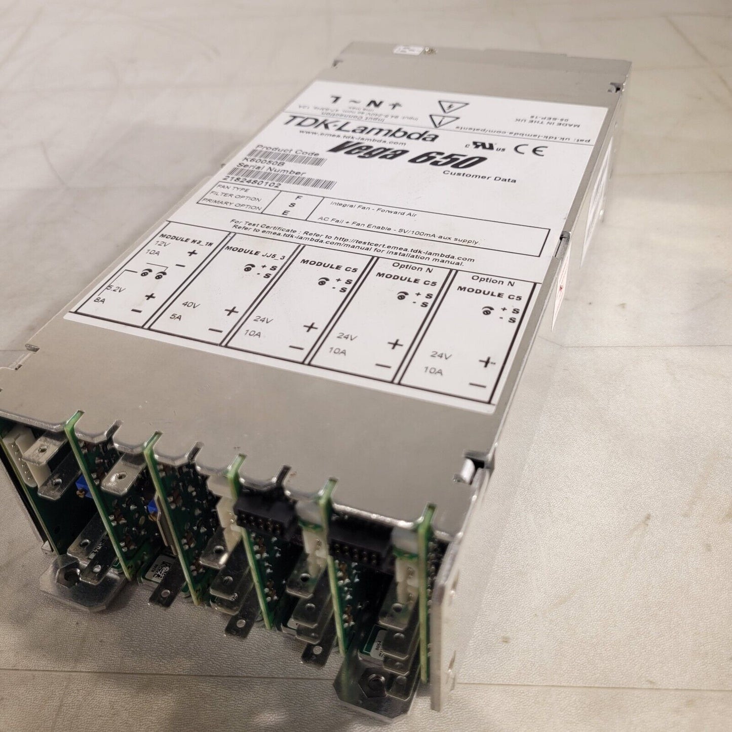 TDK Lambda Vega 650 K60050B DC Power Supply 12v 40v 24v 5.2v Multiple Output