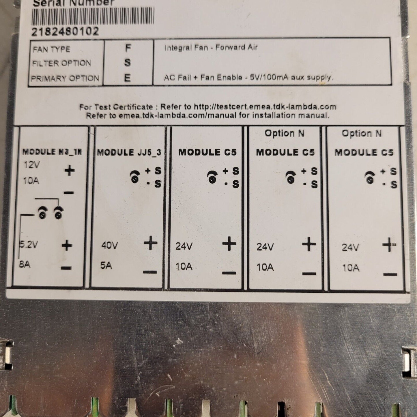 TDK Lambda Vega 650 K60050B DC Power Supply 12v 40v 24v 5.2v Multiple Output