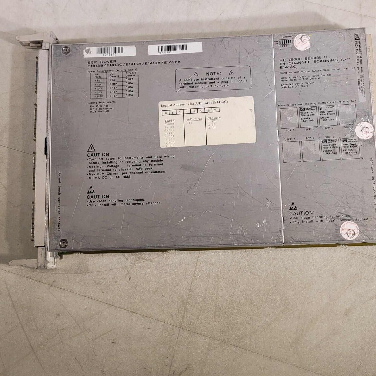 HP 75000 64-Channel Scanning A/D SCP Card E1413C E1413C E1415A E1419A A3F