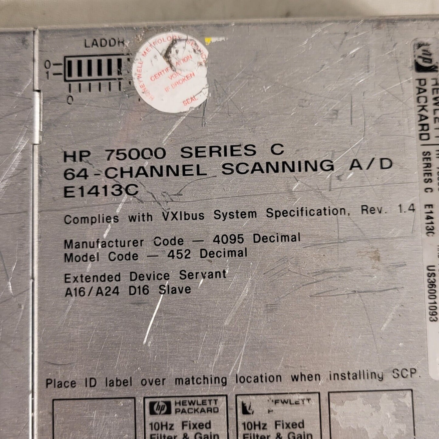 HP 75000 64-Channel Scanning A/D SCP Card E1413C E1413C E1415A E1419A A3F