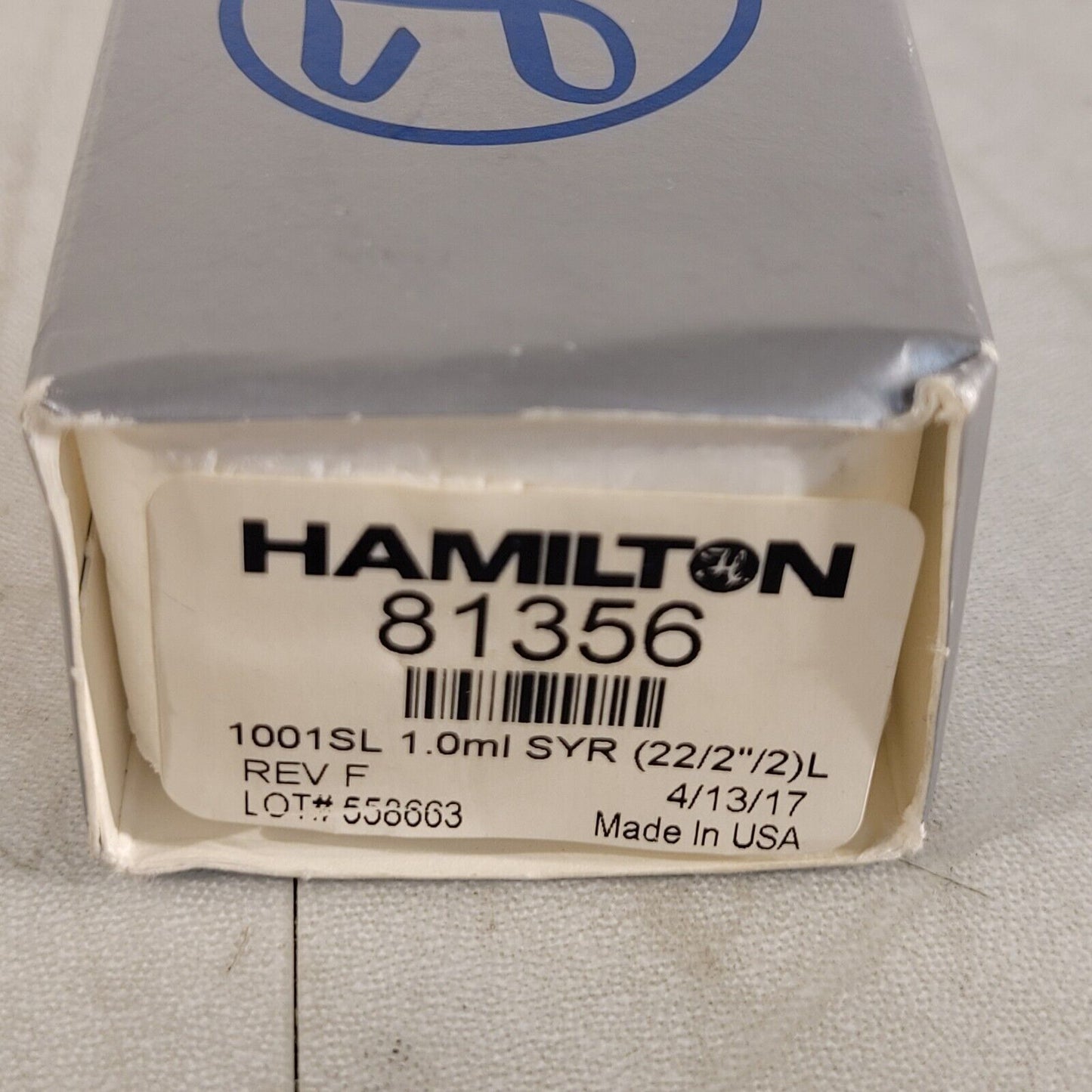 Hamilton 1001SL Syringe, Large Removable NDL, 22 gauge, 2in, Point Style 2 81356