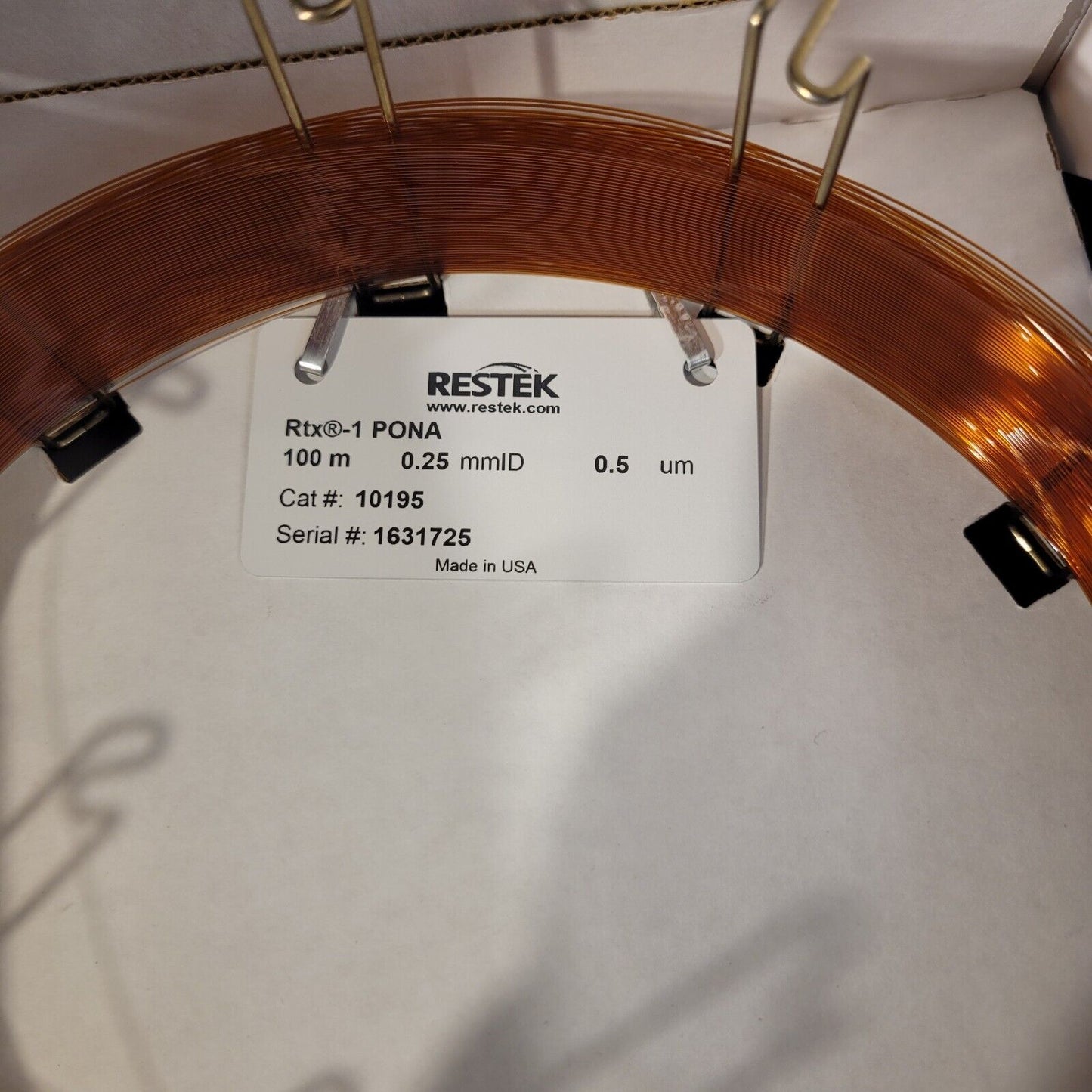 Restek Rtx-1 PONA GC Capillary Column 100m 0.25mm ID 0.5 um 10195 Max Temp 340°C