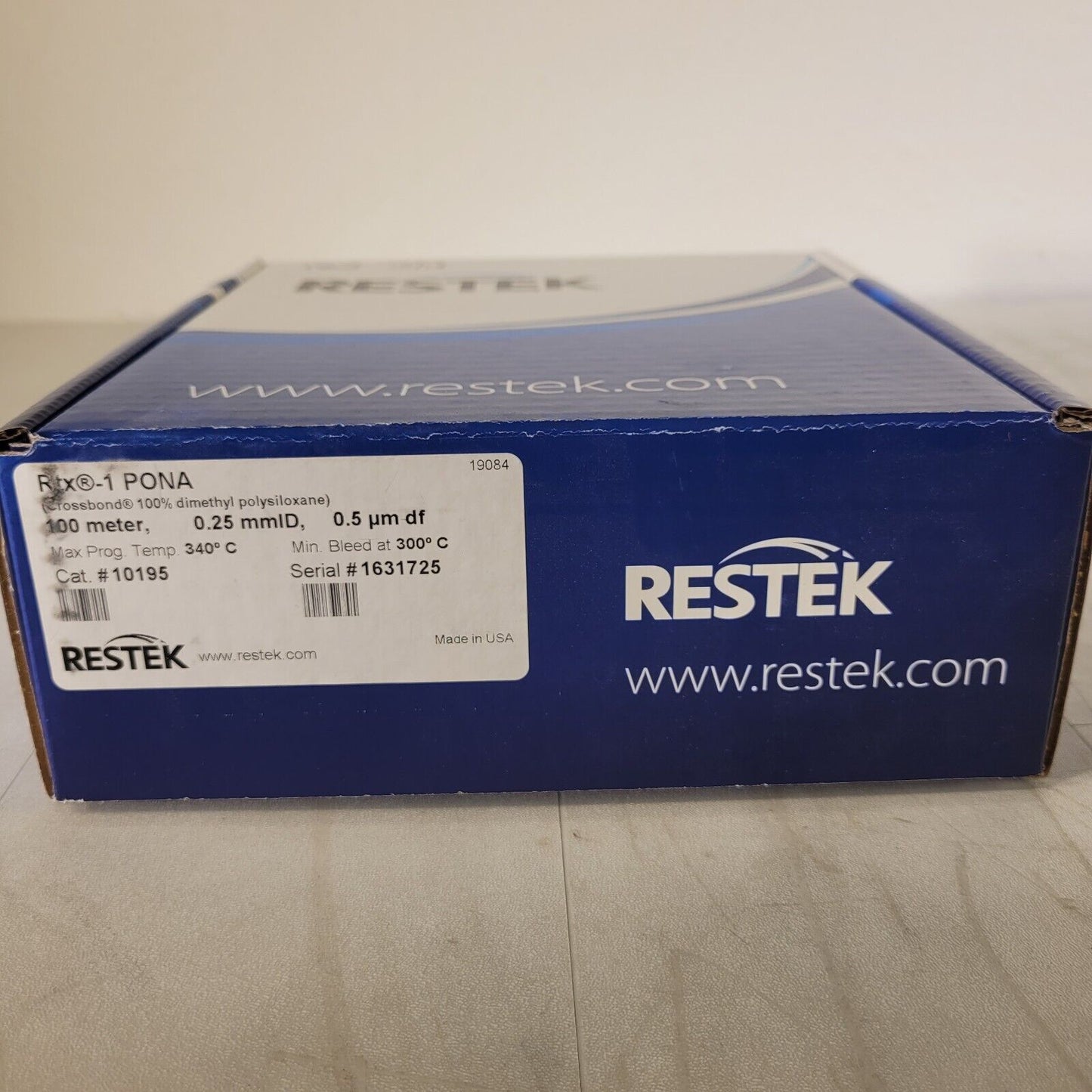 Restek Rtx-1 PONA GC Capillary Column 100m 0.25mm ID 0.5 um 10195 Max Temp 340°C