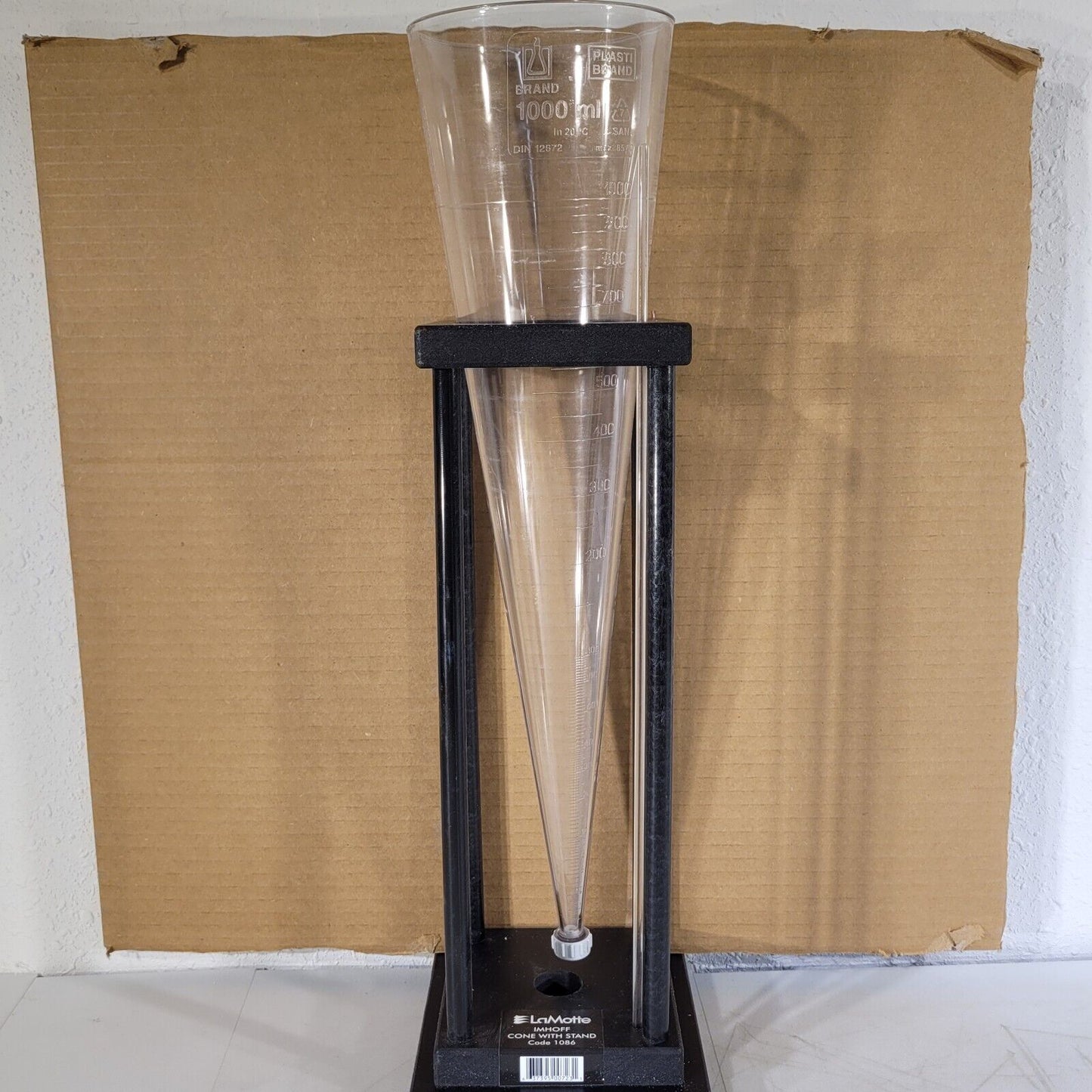 Plastic 1000 mL Sedimentation Cone Funnels w/ Stand Wheaton Plasti-Brand 12672