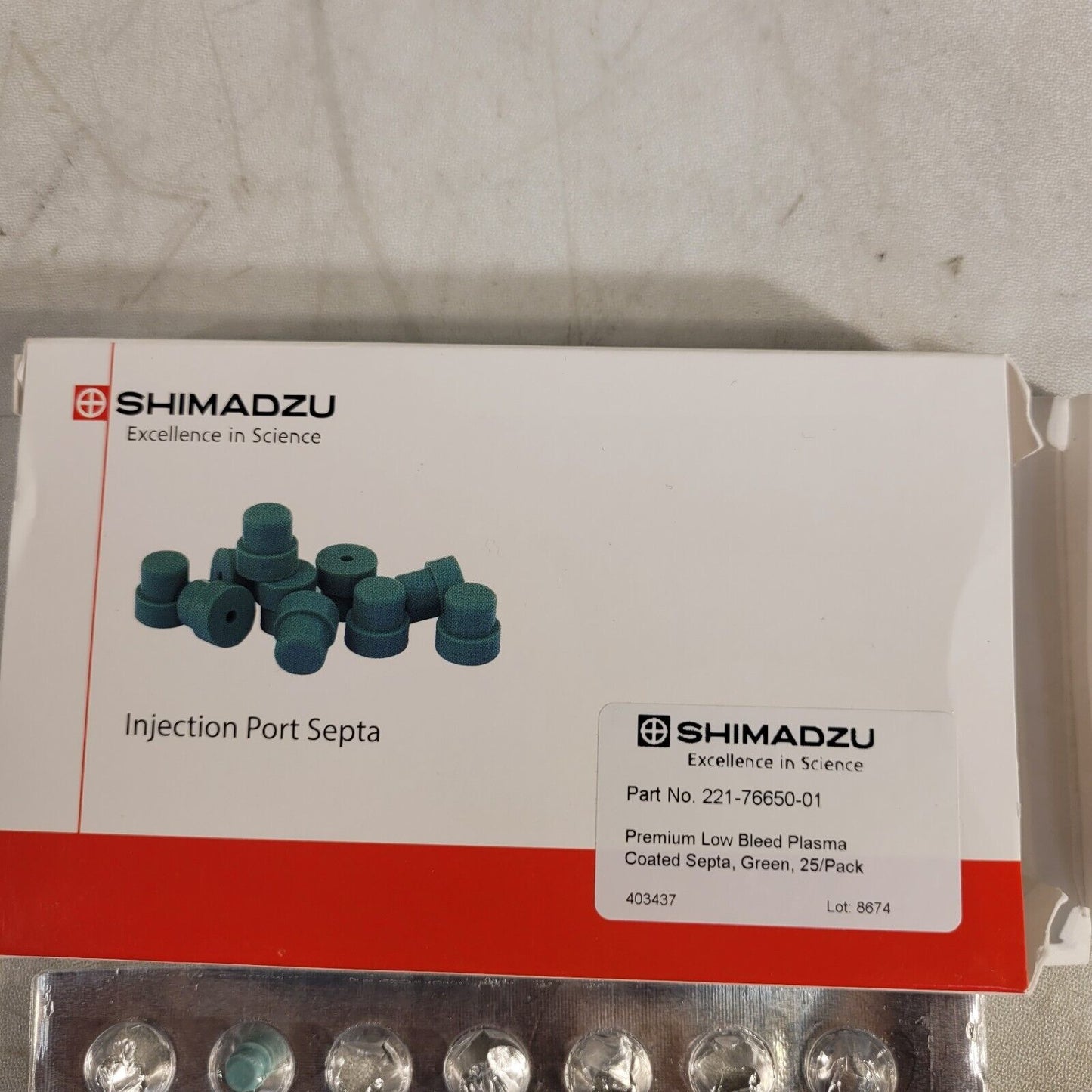 Shimadzu 221-76650-01 Injection Port Septa Premium Low Bleed Plasma Coated Septa