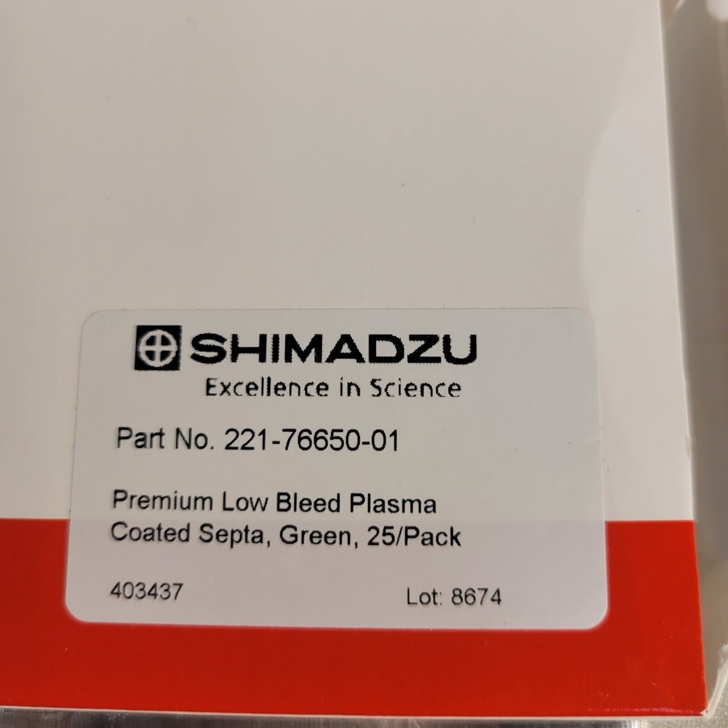 Shimadzu 221-76650-01 Injection Port Septa Premium Low Bleed Plasma Coated Septa