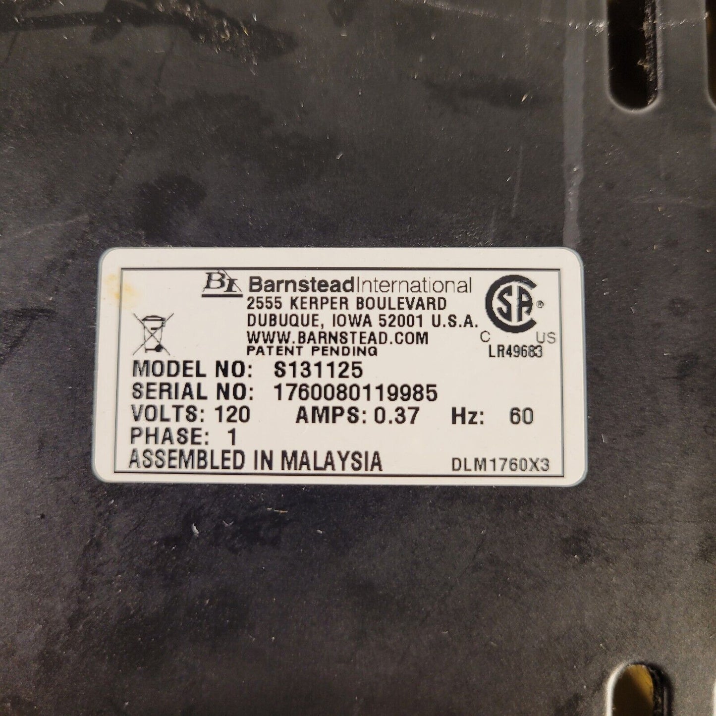 Barnstead Thermolyne Cimarec SP131125 Magnetic Stirrer 12 Speeds 120V 0.37A 60Hz