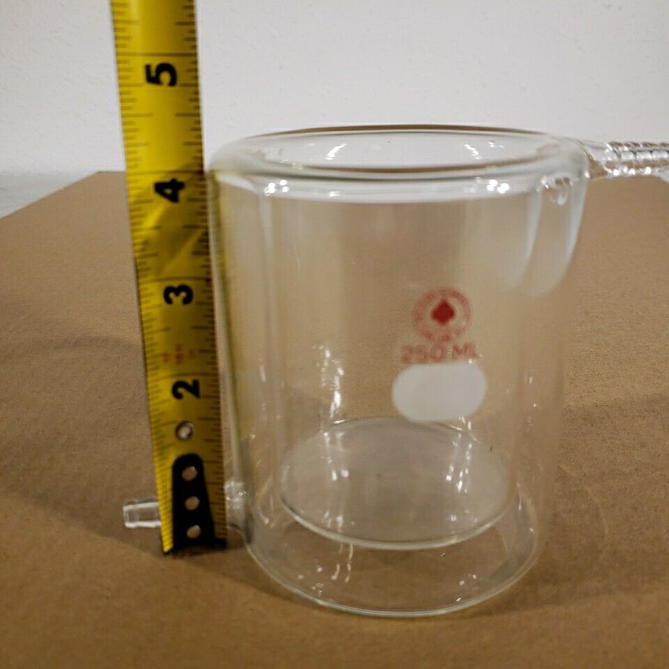 Ace Glass Incorporated 250mL Jacketed Reaction Beaker Vial Glassware Laboratory
