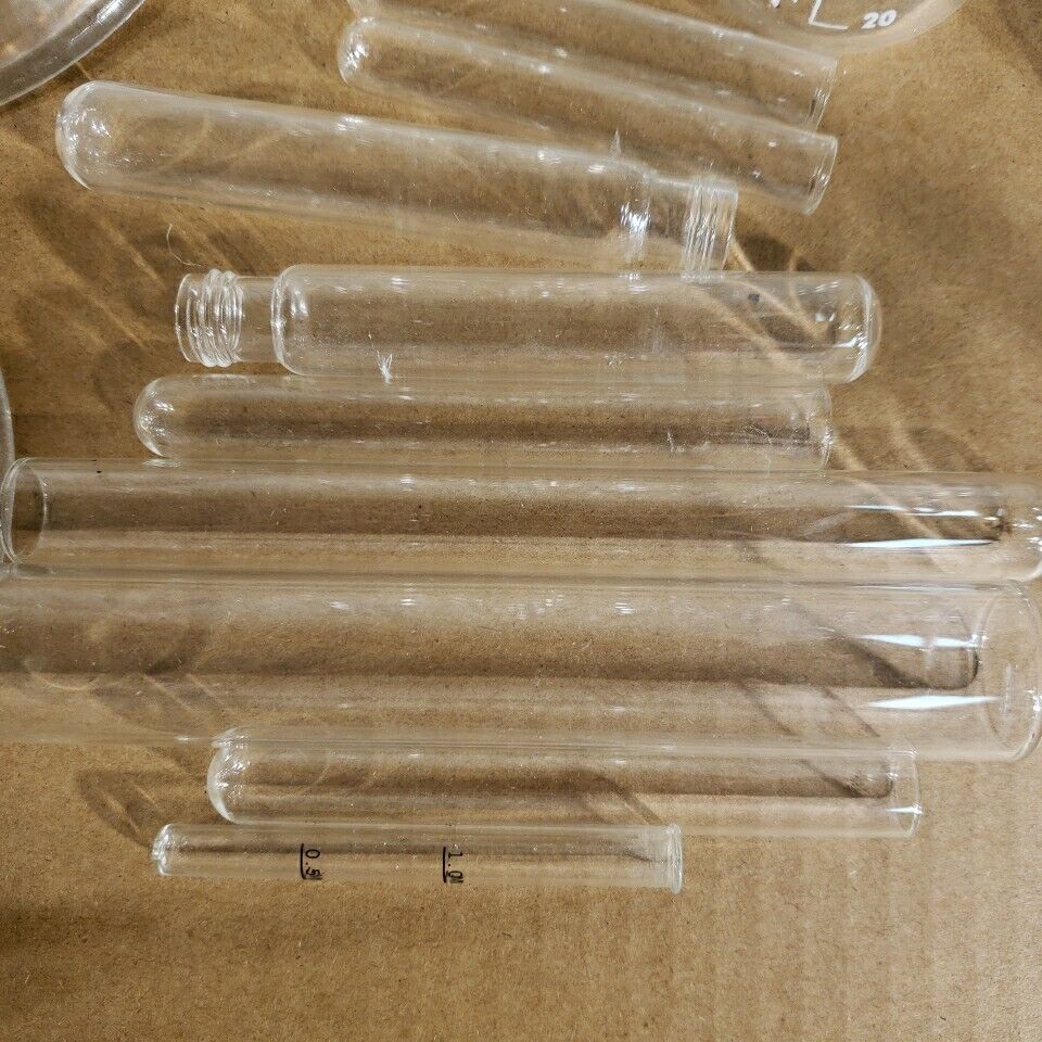 Lot Of 35 Miscellaneous Laboratory Glassware Pyrex Corning Kimax Glas-Pak