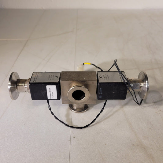 ISO 4-Way Cross KF16 NW16 Flange KF25 NW25 Pfeiffer DVI 005 M Solenoid Valves