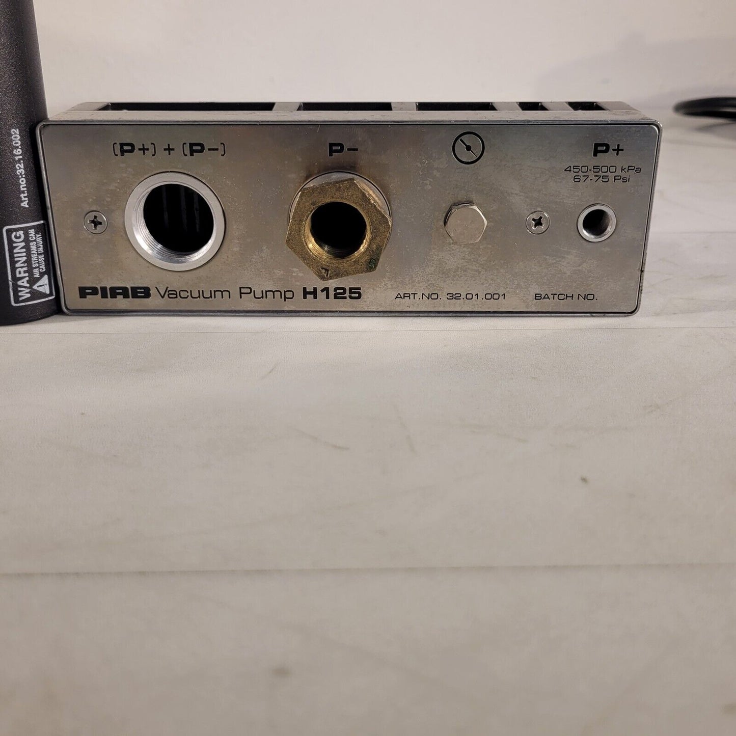 PIAB H125 Vacuum Pump P+ 450-500kPa 67-75psi 32.01.001