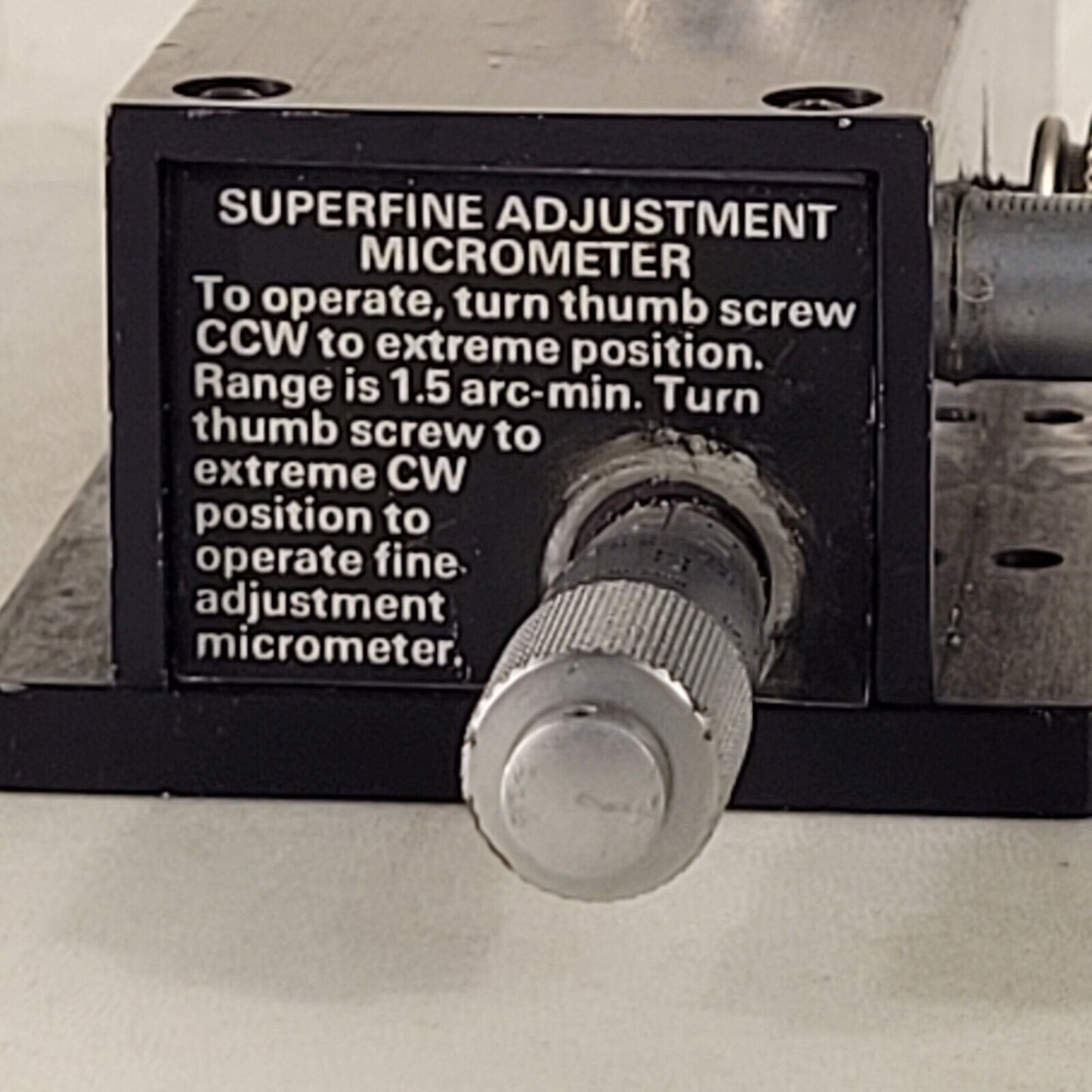 Ardel Kinematic Superfine Adjustable Superfine Micrometer Range 1.5 Arc Min