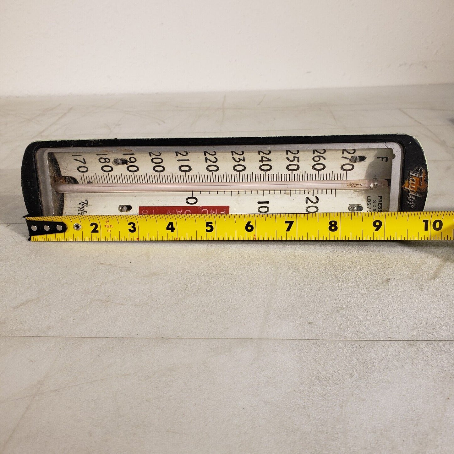 Taylor Industrial Grade Oven Thermometer Antique 170F-270F Fahrenheit Vintage