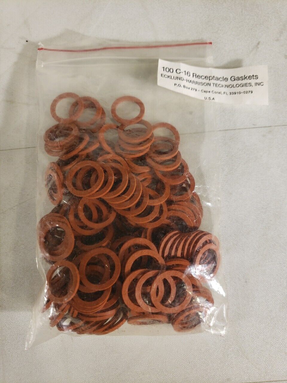 Bag Of Ecklund C-16 Receptacle Gaskets Seals TC - Does Not Contain All 100