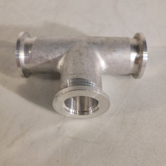 ISO KF25 NW25 Tee Style Fitting Aluminum High Vacuum 4" Length QF25