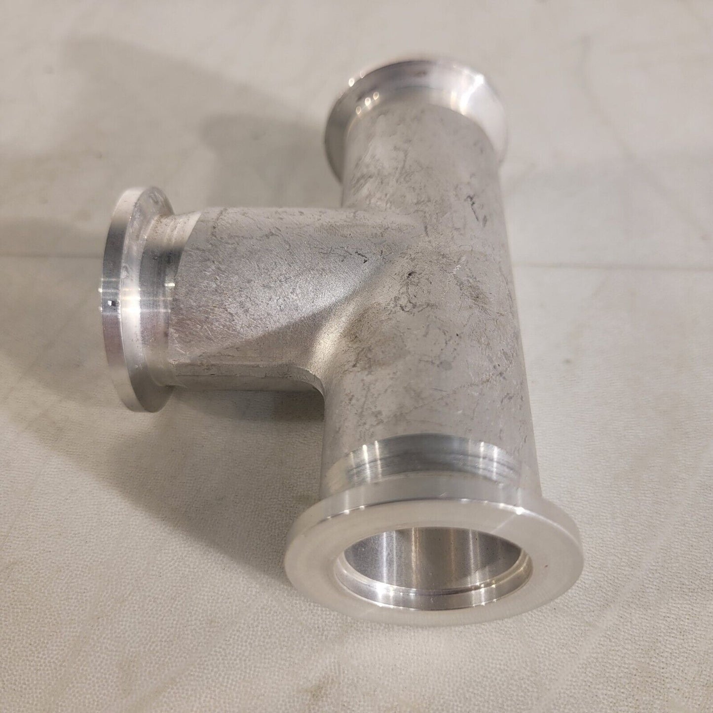 ISO KF25 NW25 Tee Style Fitting Aluminum High Vacuum 4" Length QF25