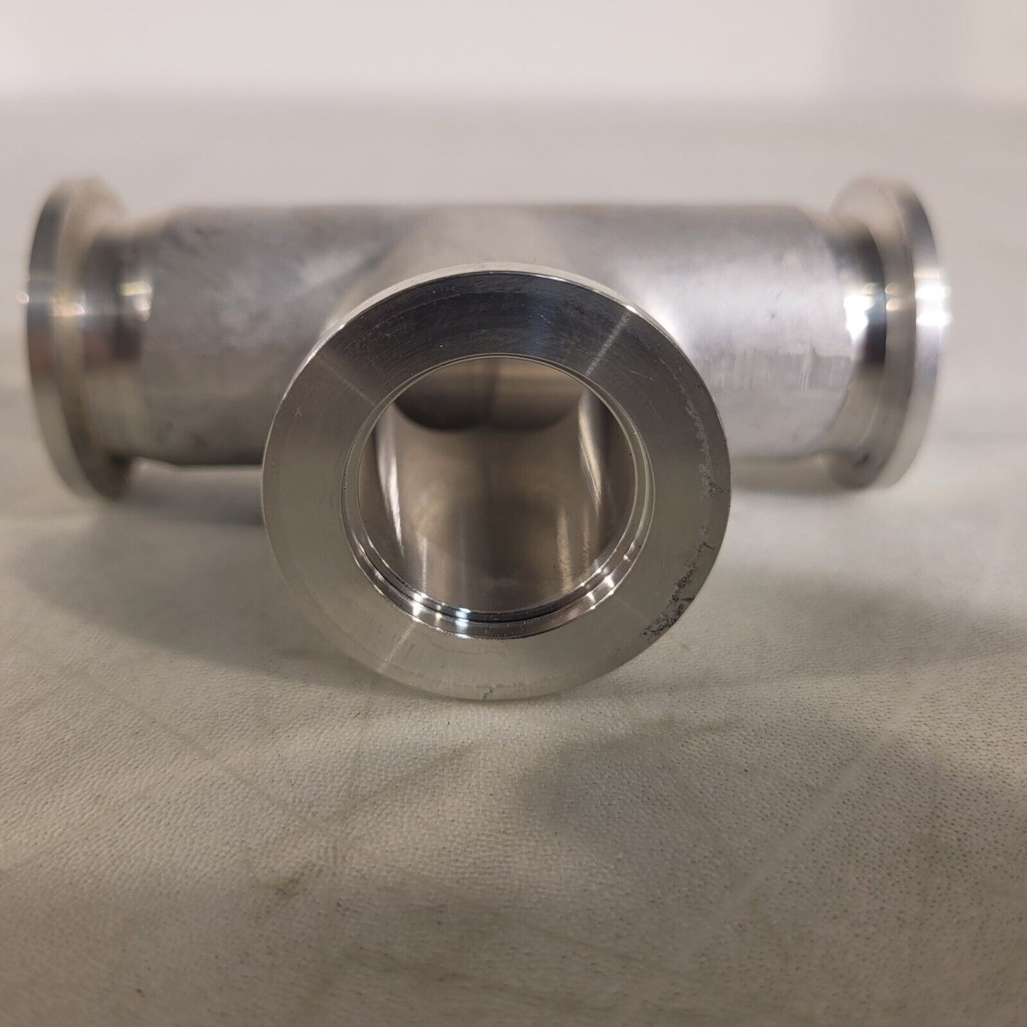 ISO KF25 NW25 Tee Style Fitting Aluminum High Vacuum 4" Length QF25