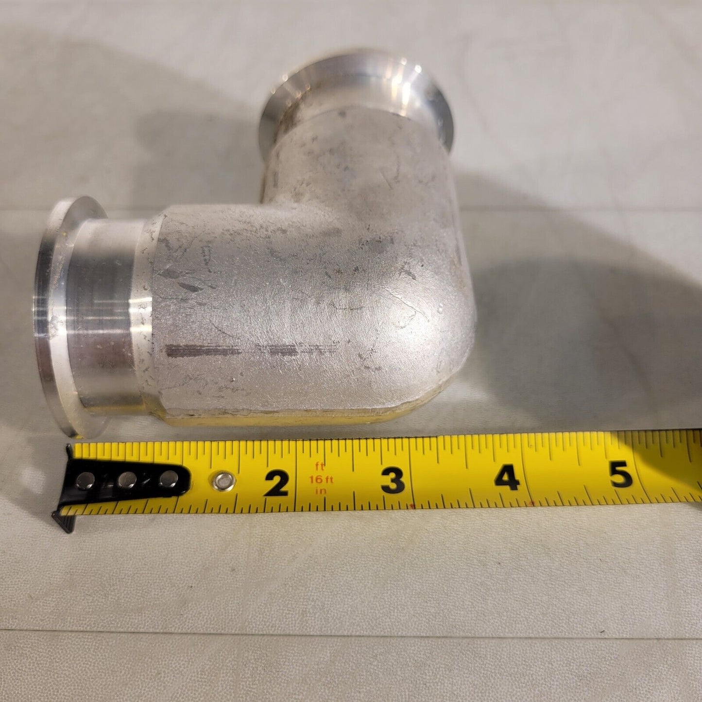 ISO KF40 NW40 90° Angle Elbow Aluminum High Vacuum 3-1/2" Length QF40