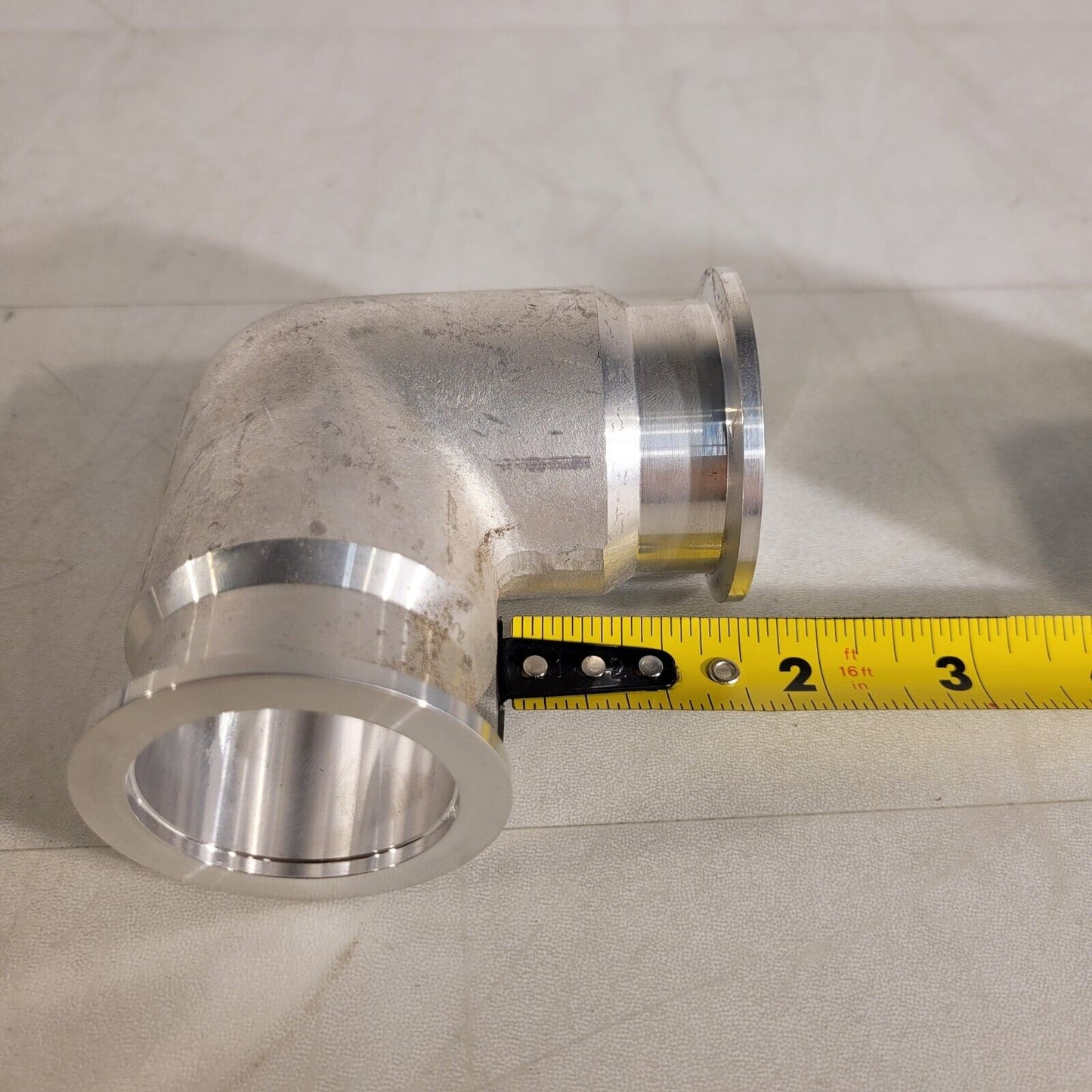 ISO KF40 NW40 90° Angle Elbow Aluminum High Vacuum 3-1/2" Length QF40