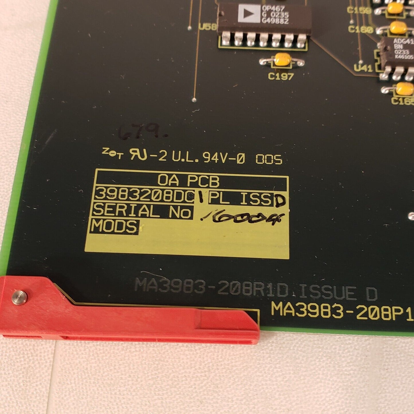 Waters MA3983-208P1D Issuse D Control Board OA PCB From A Micromass Q-TOF-Ultima