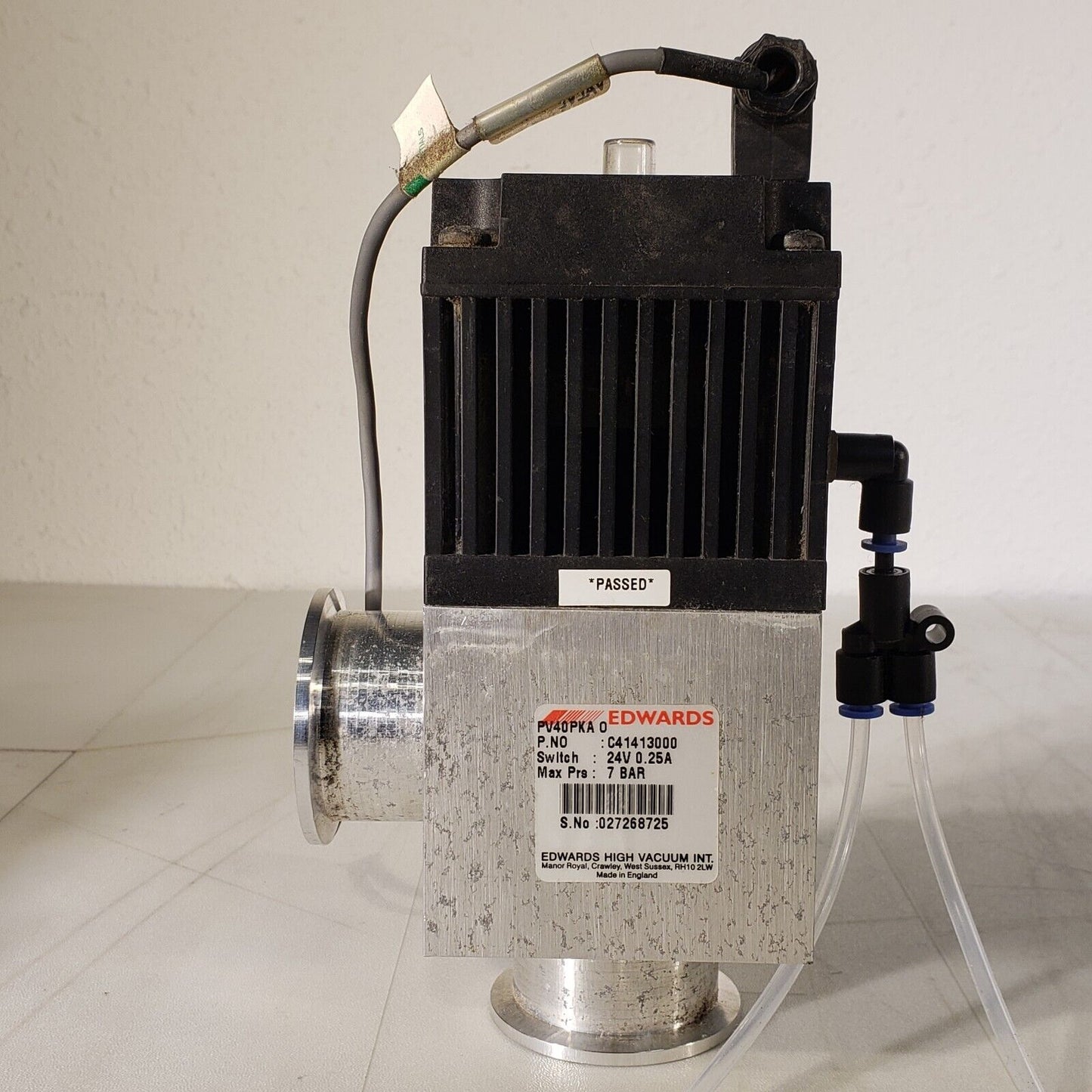Edwards PV25PKA 0 High Vacuum Angle Valve ISO KF40 NW40 C4131300 Max Prs 7bar
