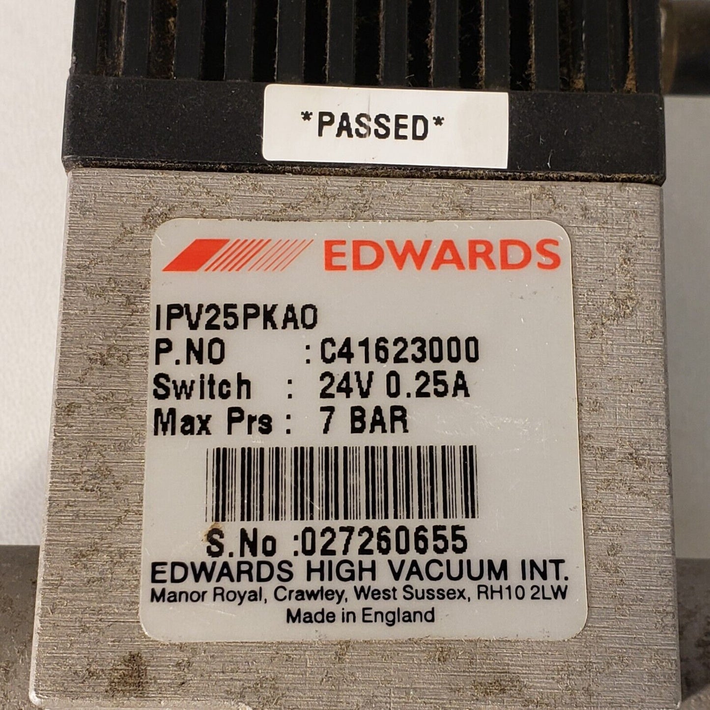 Edwards IPV25PKA0 ISO KF25 NW25 High Vacuum Inline Pneumatic Valve C41623000
