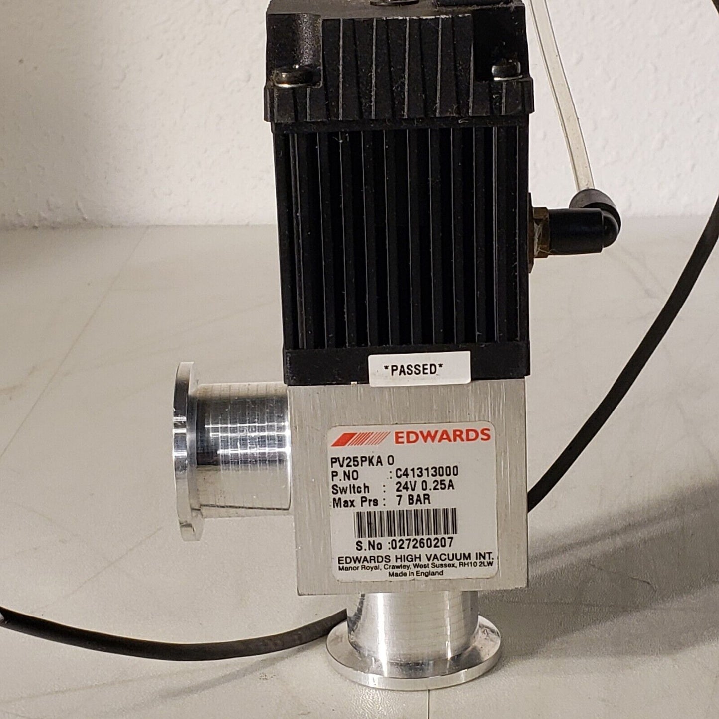 Edwards PV25PKA O ISO KF25 NW25 High Vacuum Angle Valve C41313000 Max Prs 7bar