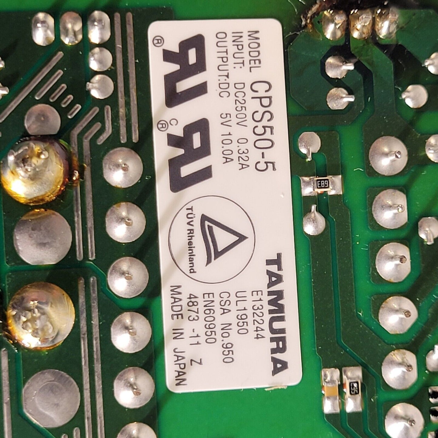 Tamura CPS50-5 Power Supply Input: DC 250V 0.32A Output: DC 5V 10A 4873-11 Z