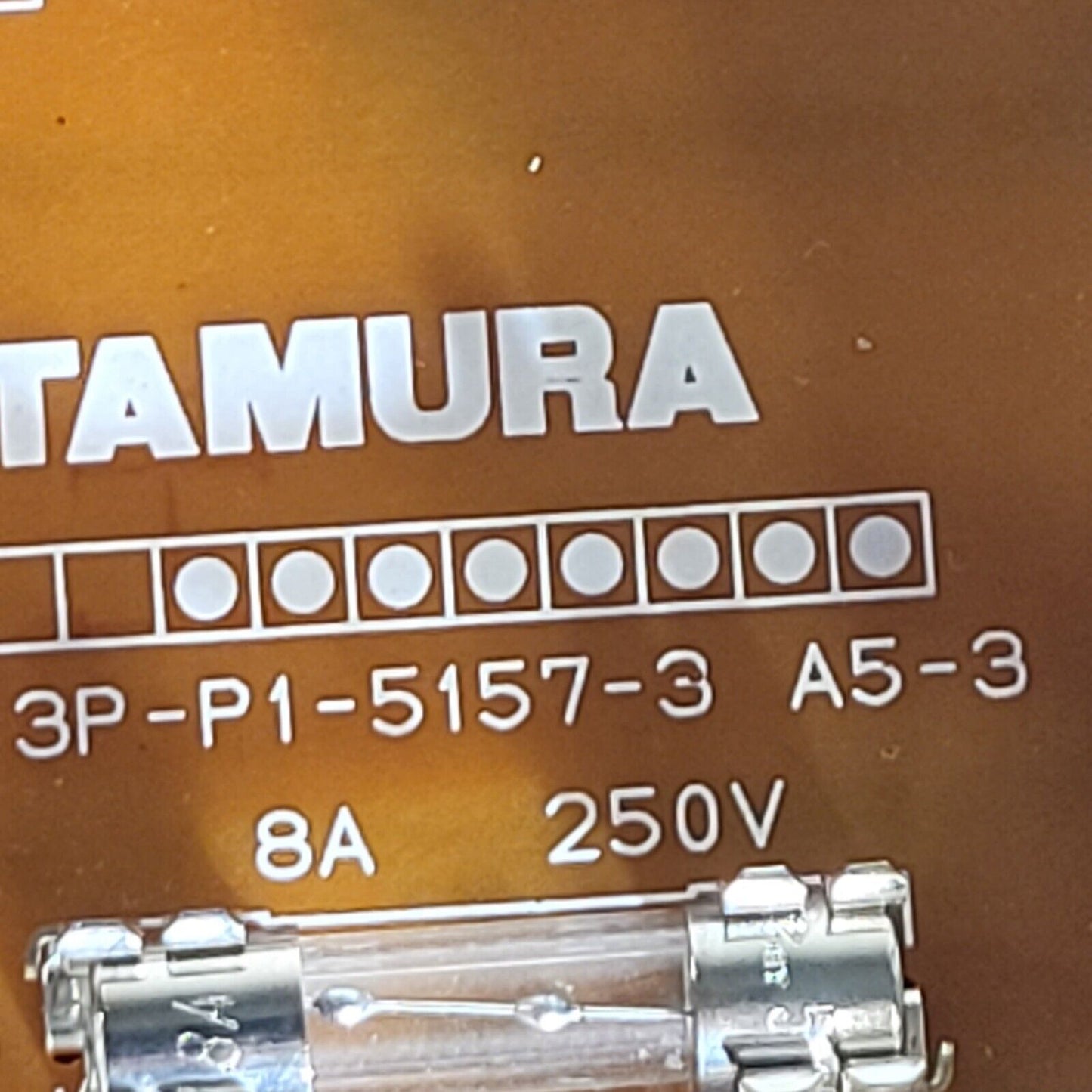Tamura 3P-P1-5157-3 A5-3 Fuse Board From Jeol SM67010BU Electron Microscope