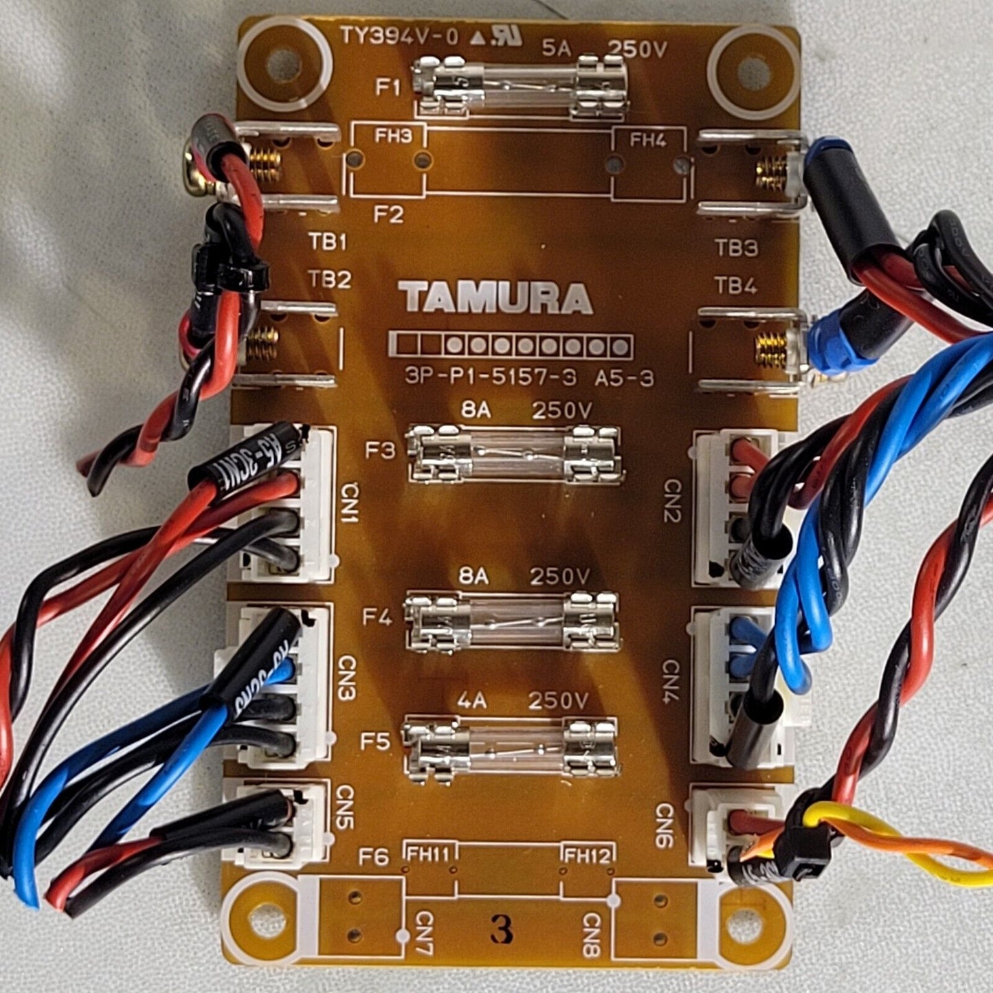 Tamura 3P-P1-5157-3 A5-3 Fuse Board From Jeol SM67010BU Electron Microscope