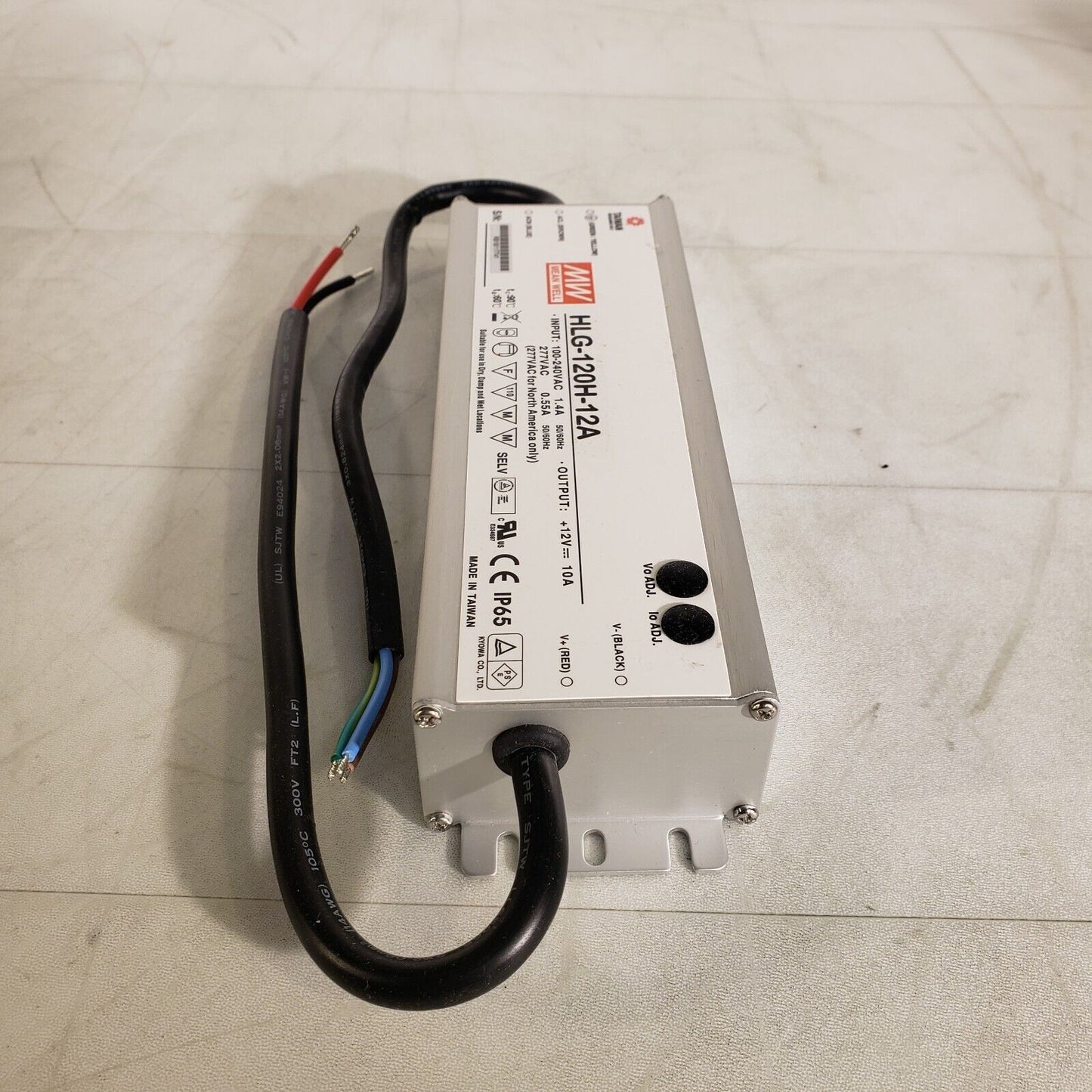 Mean Well HLG-120H-12A IP65 DC Power Supply 12V 10A 120W Output