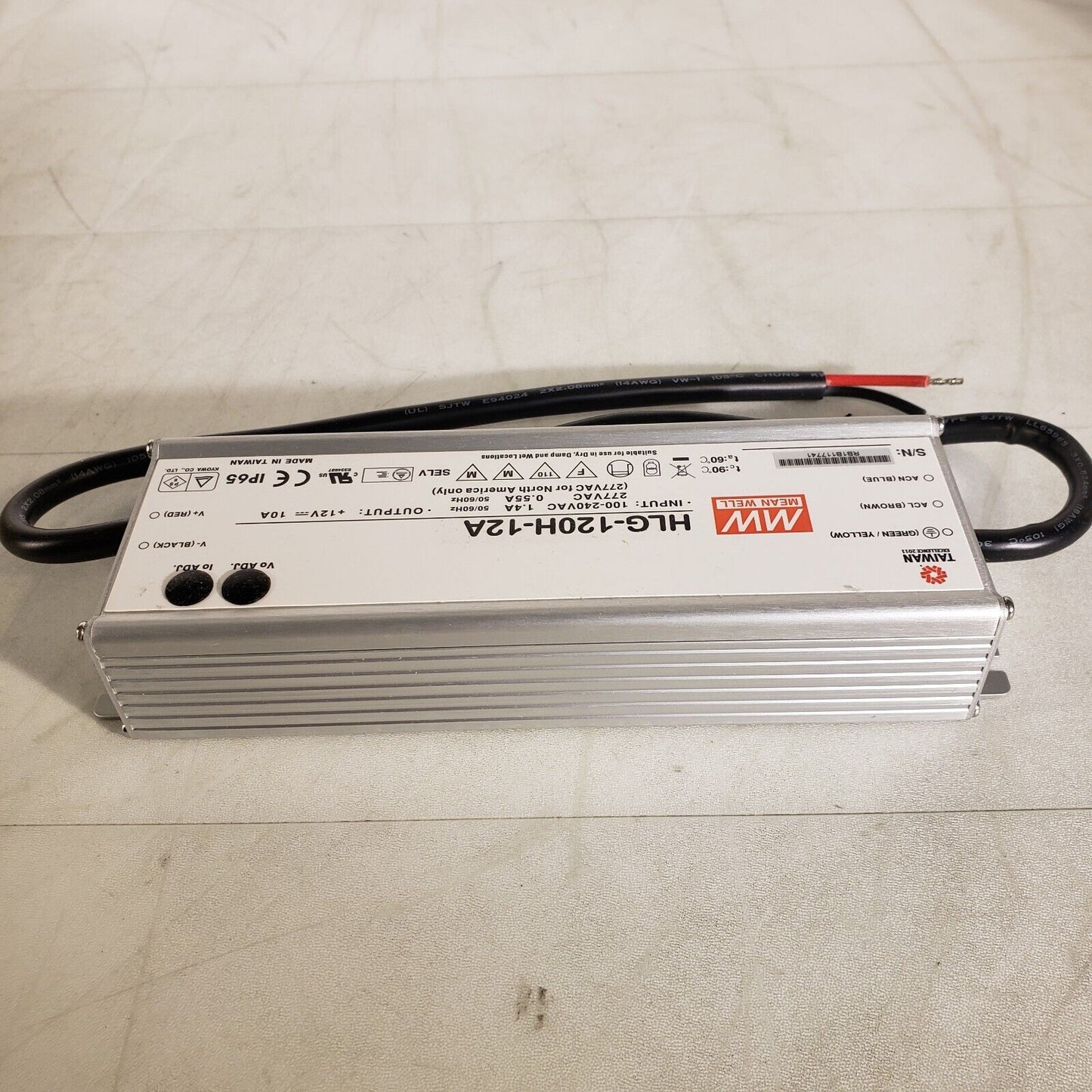 Mean Well HLG-120H-12A IP65 DC Power Supply 12V 10A 120W Output