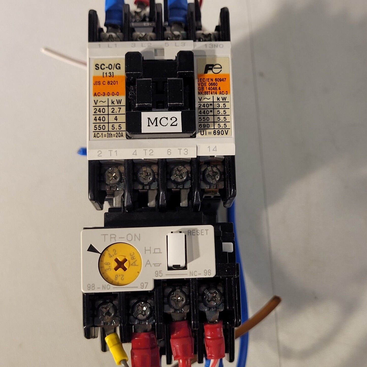 Fuji Electric SC-0/G SC13AG Magnetic Conductor with TR-ON TR13N Overload Relay