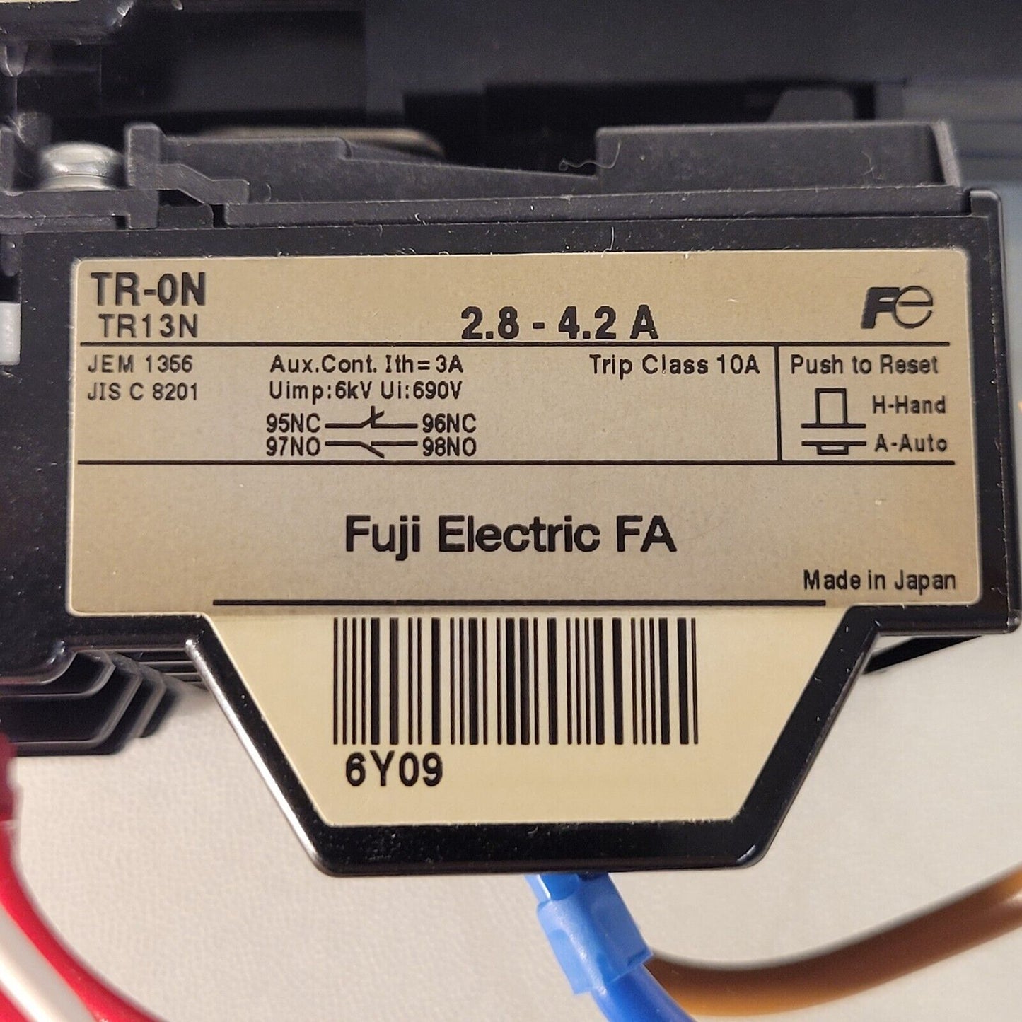 Fuji Electric SC-0/G SC13AG Magnetic Conductor with TR-ON TR13N Overload Relay