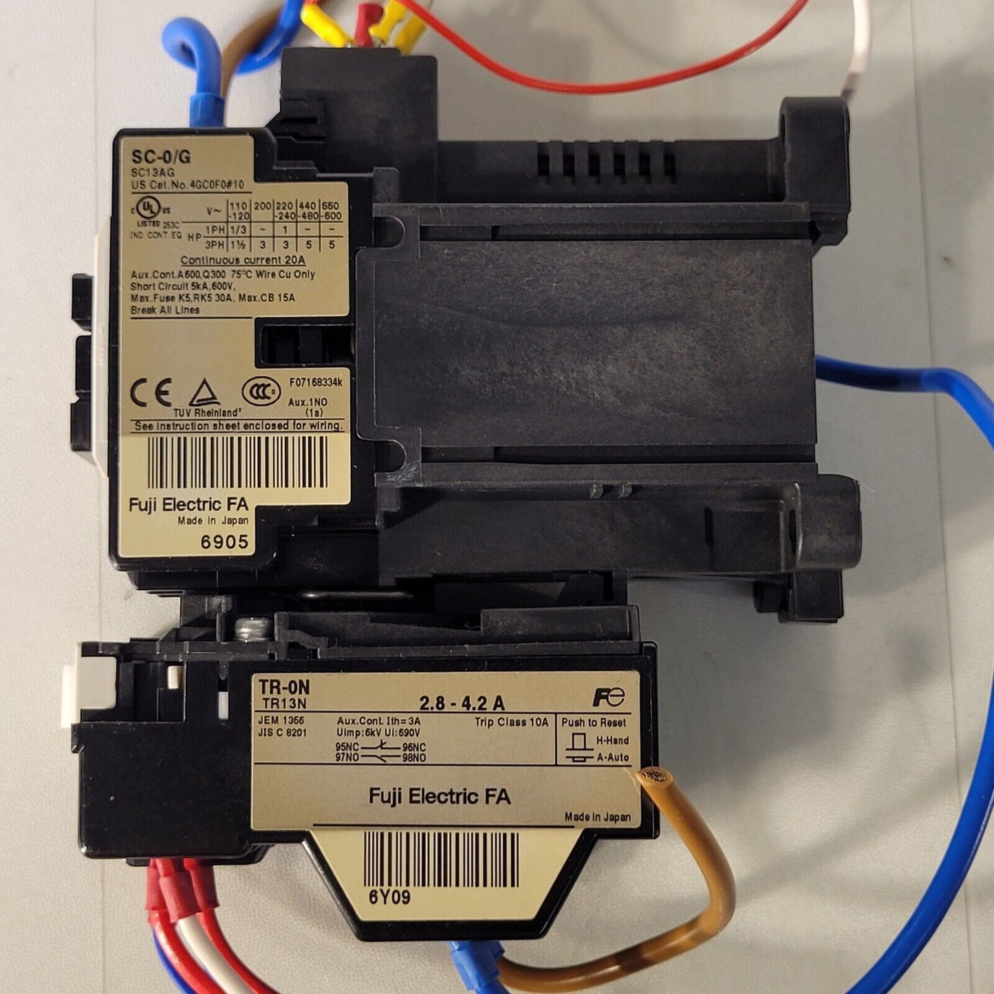 Fuji Electric SC-0/G SC13AG Magnetic Conductor with TR-ON TR13N Overload Relay