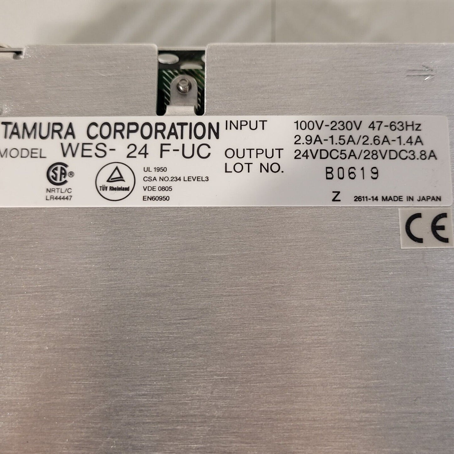 Tamura WES-24 F-UC Switching Power Supply Input 100-230V 2.9A-1.5A Output 24VAC
