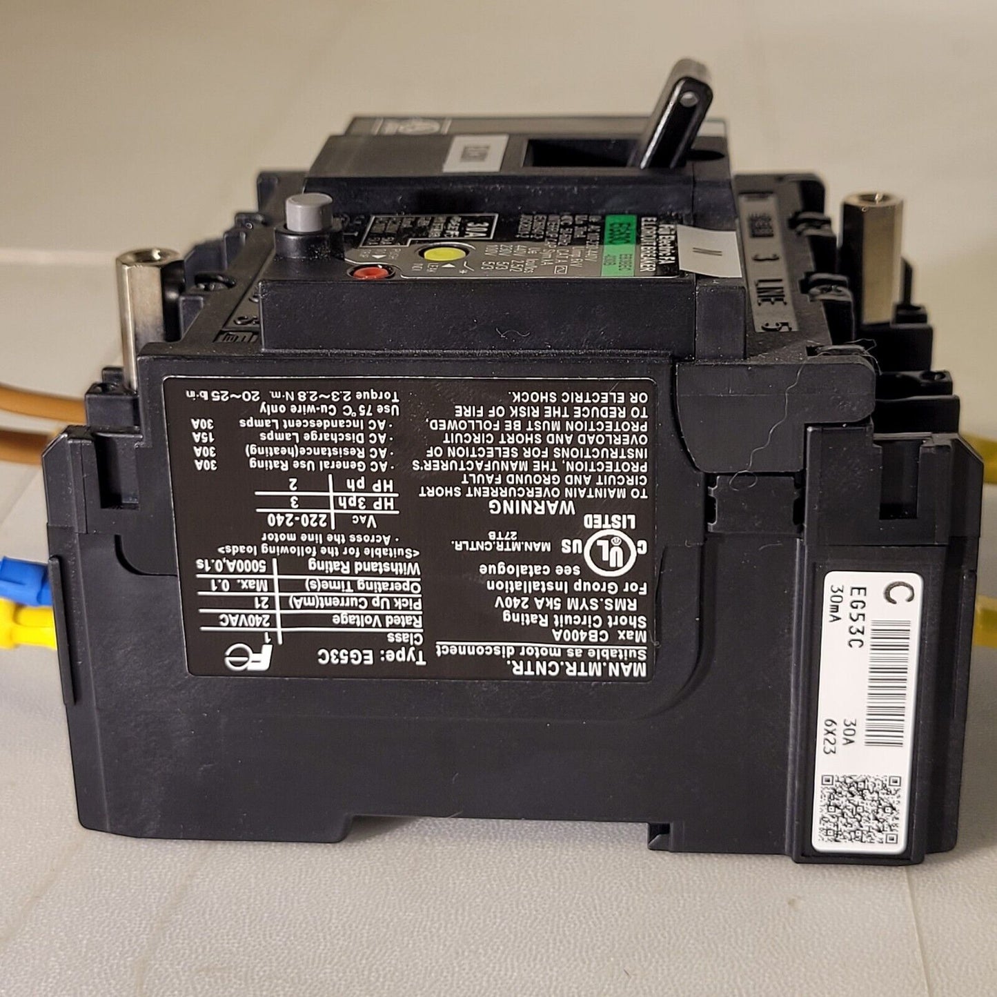 Fuji Electric EG53C Circuit Breaker EB3BEC-030B AC 100-230-440V 30mA 50-60Hz