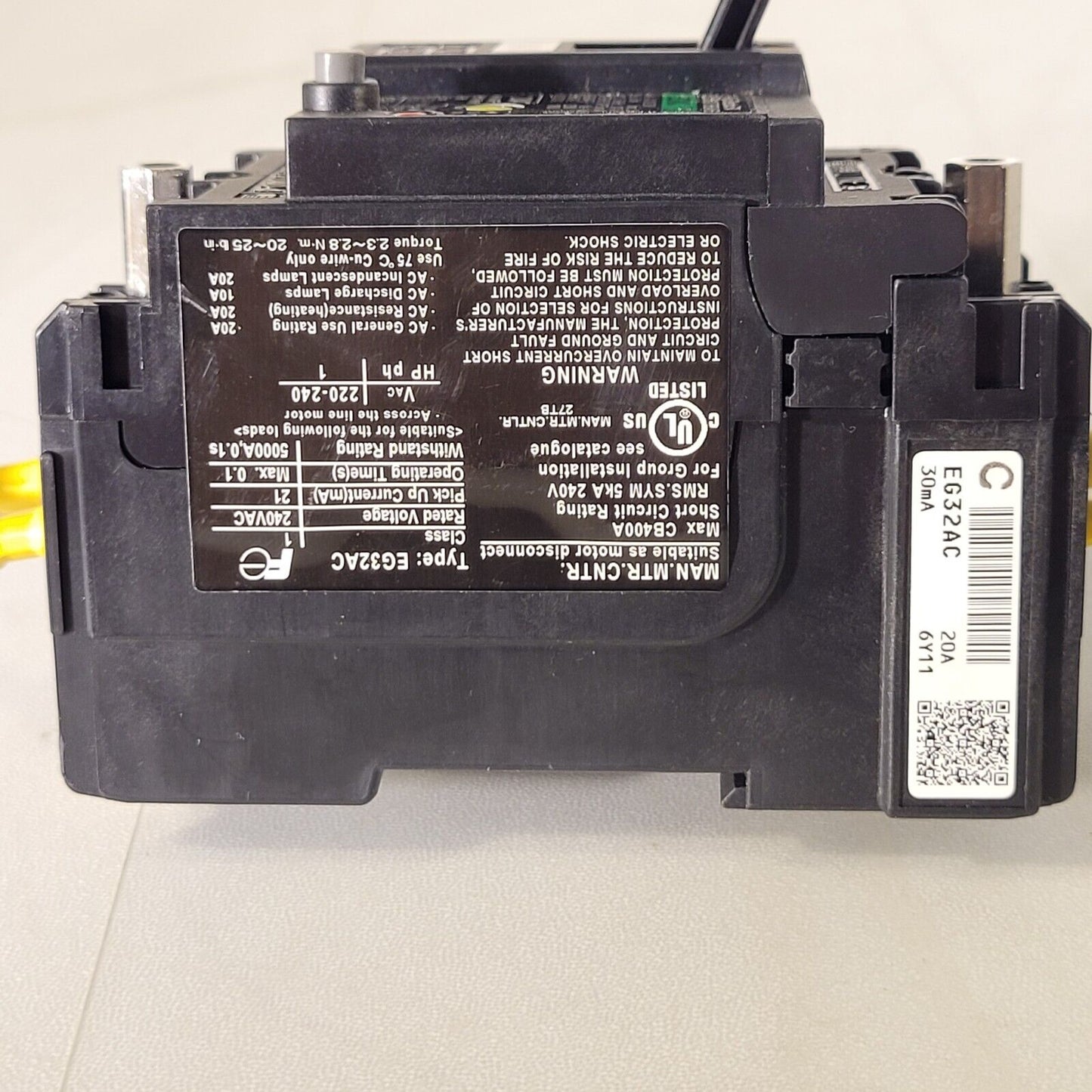 Fuji Electric EG32AC 20A Circuit Breaker EB2AEAC-020B AC 100-230V 30mA 2.5kV