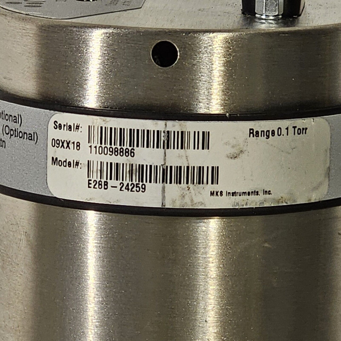 TESTED MKS E28B-24259 Baratron Etch Capacitance Manometer 0.1 Torr Range Vacuum