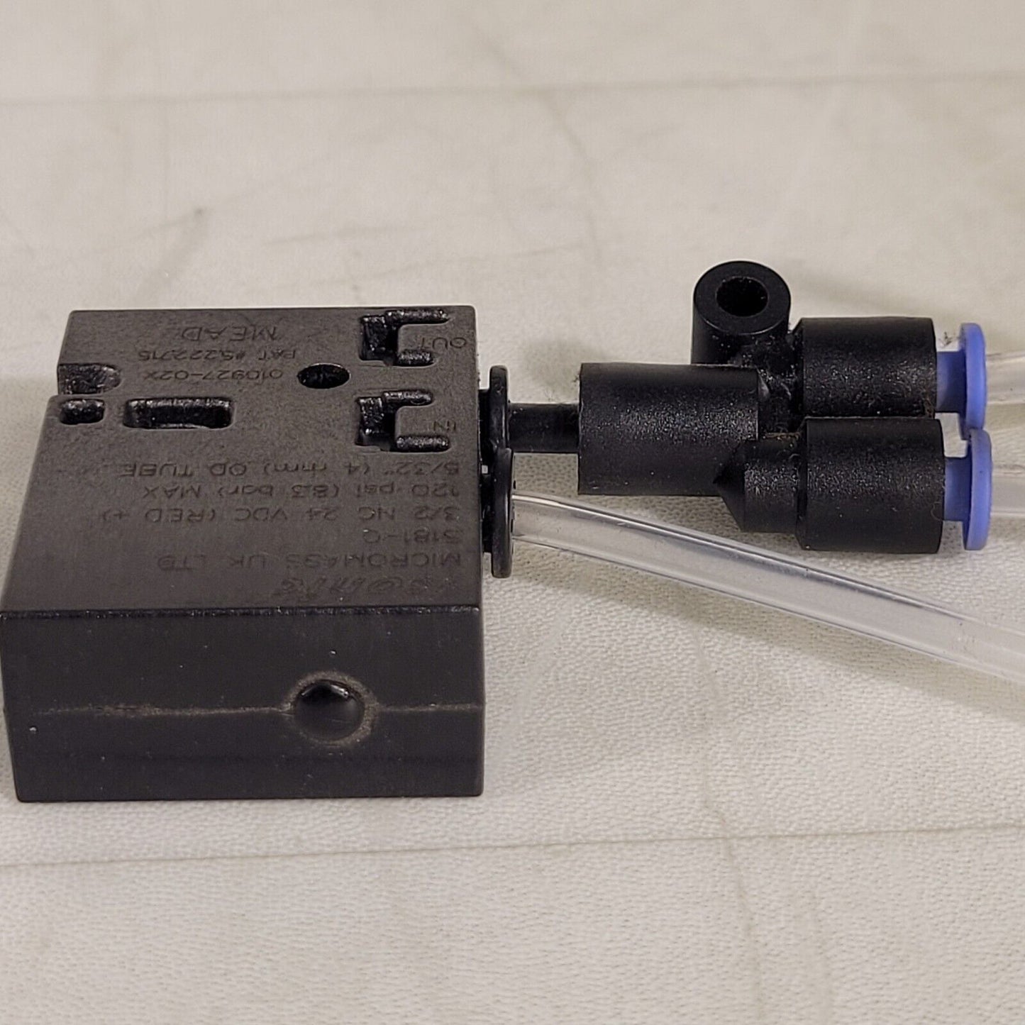 Isonic 5181-0 Micromass 3/2 NC 24 VDC 120 psi 18.3 Bar 5/32" OD Tube Solenoid