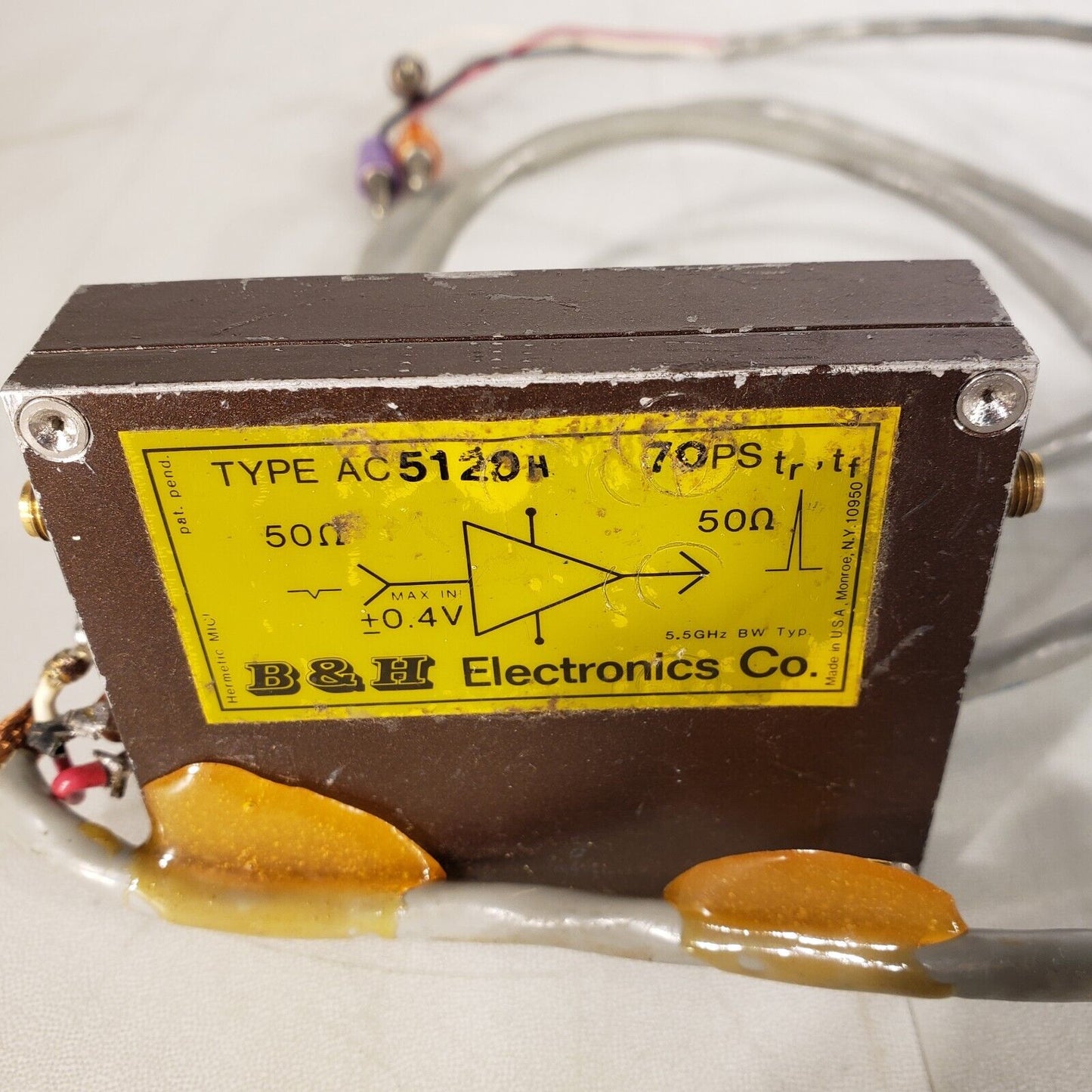 B&H Electronics Type AC5120H Power Amplifier 50-Ohms 70PS AC 5120H